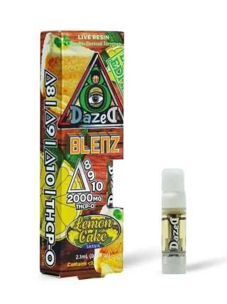 DazeD8 Lemon Cake D8 + D9 + D10 + THCP-O Live Resin Cartridge (2.1g)
